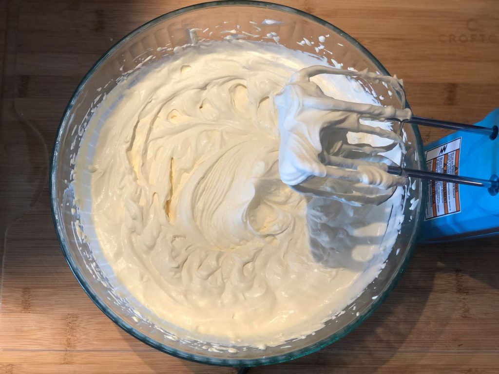 whipped cream stage of the easy homemade butter