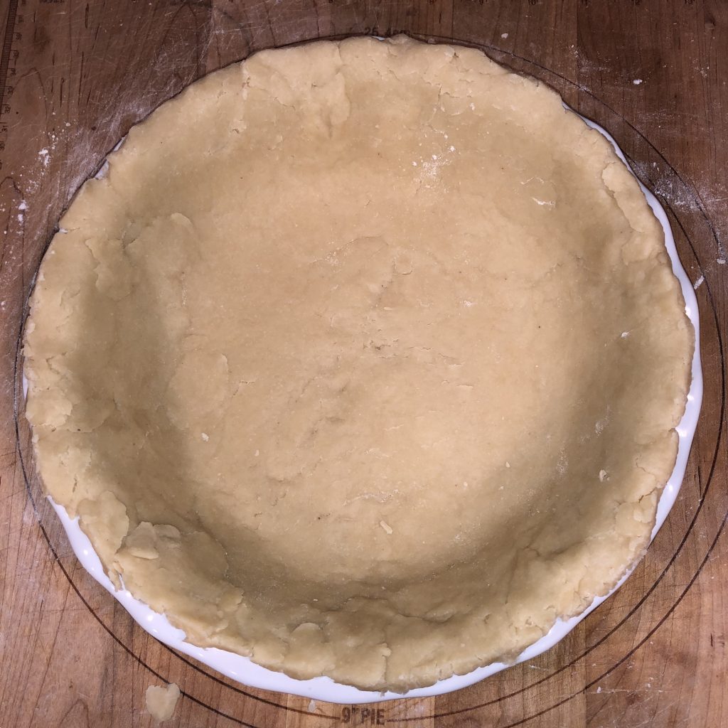 cut edges of einkorn lard pie crust