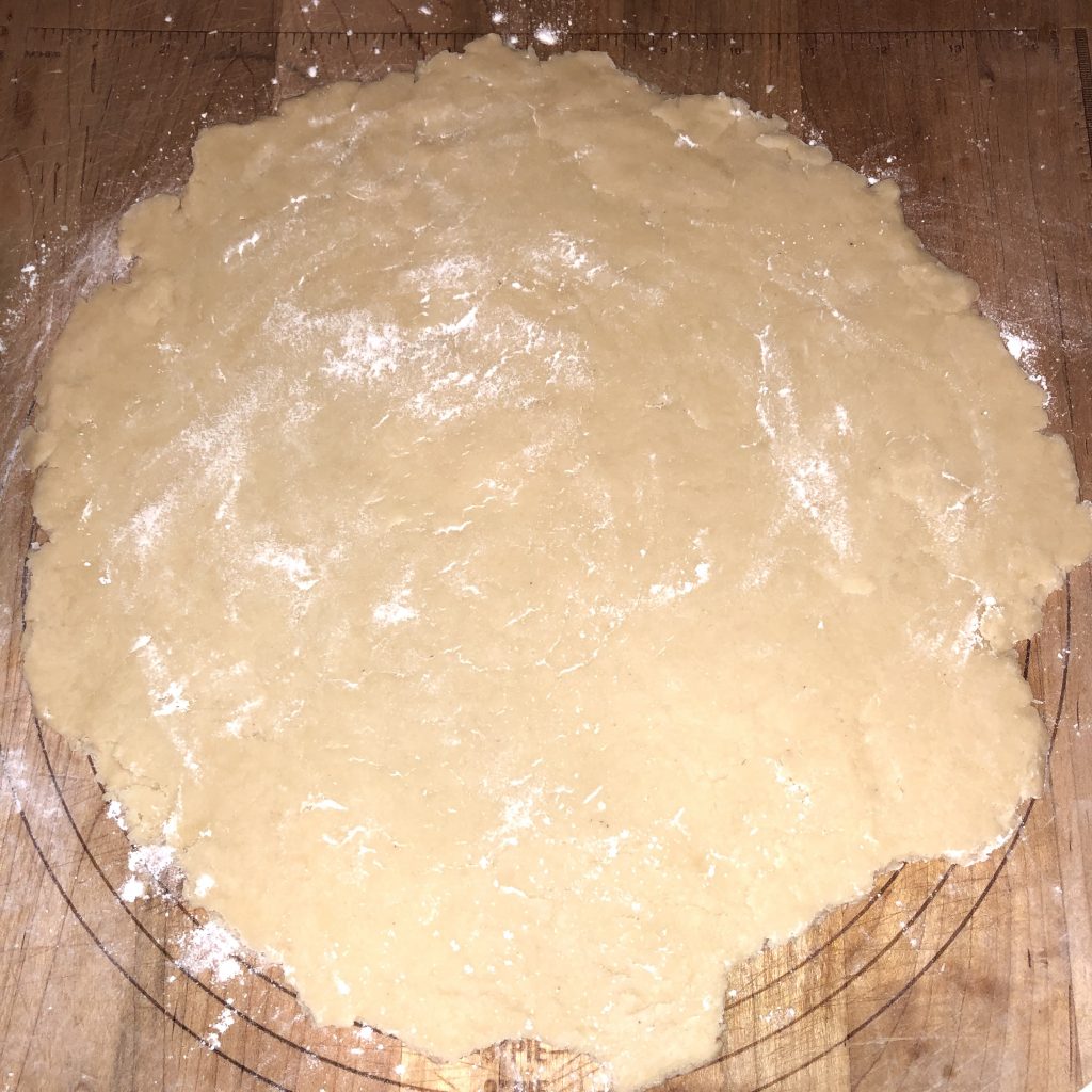 rolled out einkorn lard pie crust