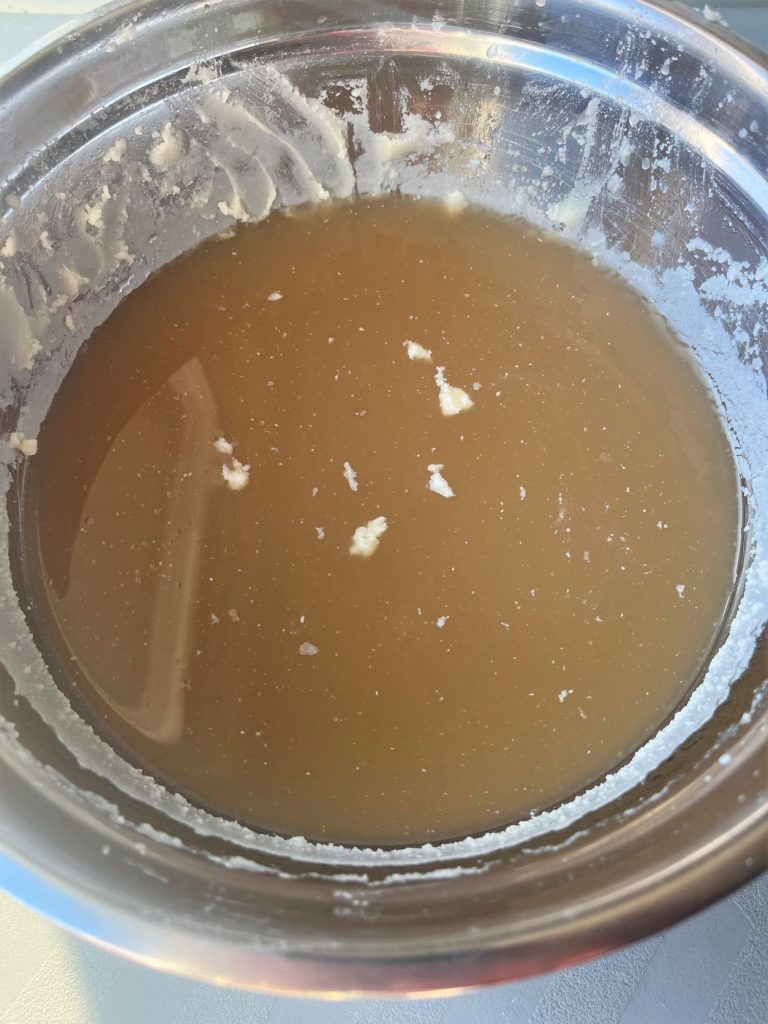 leftover water from first tallow rendering process